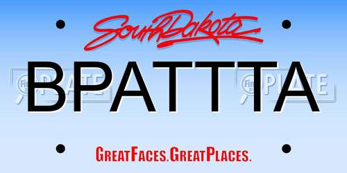 BPATTTA South Dakota License Plate