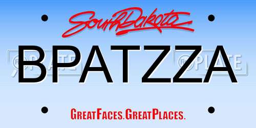 BPATZZA South Dakota License Plate