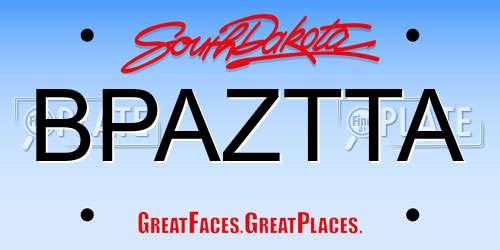 BPAZTTA South Dakota License Plate