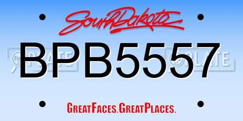 BPB5557 South Dakota License Plate