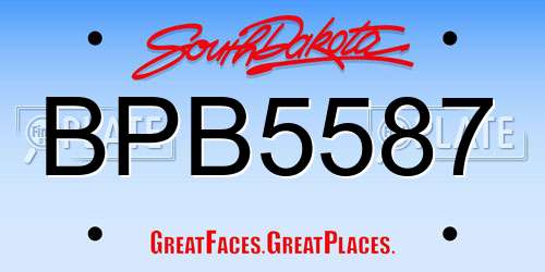 BPB5587 South Dakota License Plate