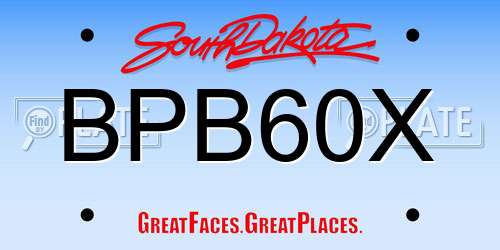 BPB60X South Dakota License Plate
