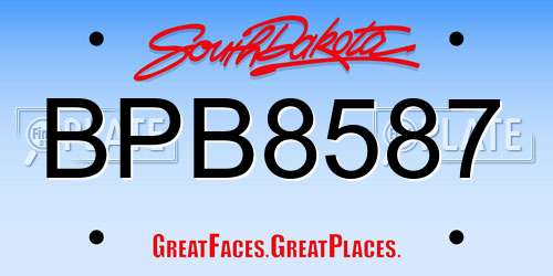 BPB8587 South Dakota License Plate