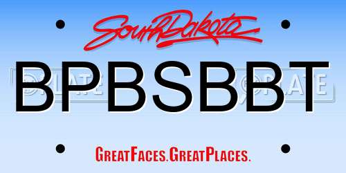 BPBSBBT South Dakota License Plate
