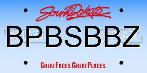 BPBSBBZ South Dakota License Plate