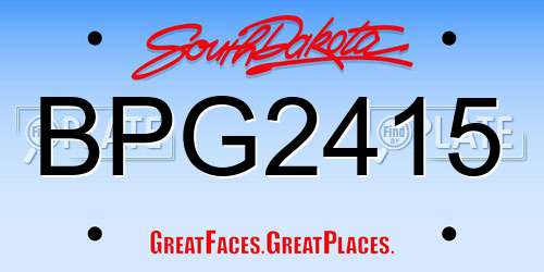 BPG2415 South Dakota License Plate