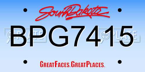 BPG7415 South Dakota License Plate
