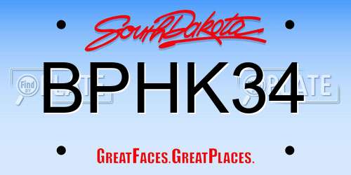 BPHK34 South Dakota License Plate