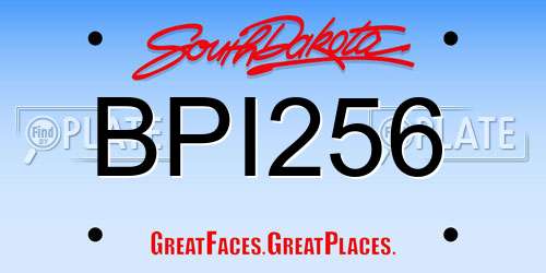 BPI256 South Dakota License Plate