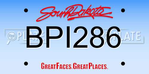 BPI286 South Dakota License Plate