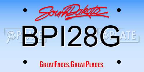 BPI28G South Dakota License Plate
