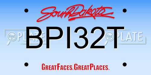 BPI32T South Dakota License Plate