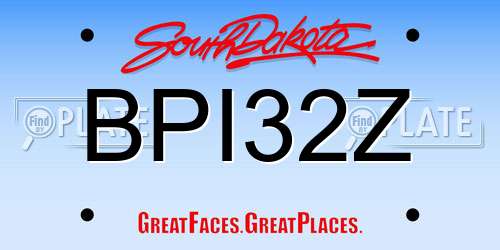 BPI32Z South Dakota License Plate