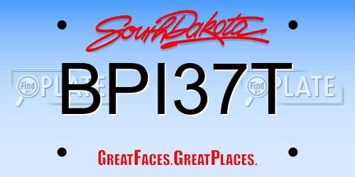 BPI37T South Dakota License Plate