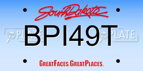 BPI49T South Dakota License Plate
