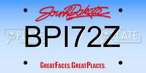 BPI72Z South Dakota License Plate