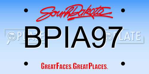 BPIA97 South Dakota License Plate