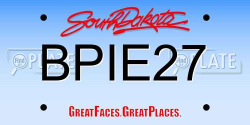 BPIE27 South Dakota License Plate