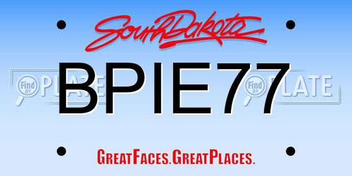 BPIE77 South Dakota License Plate