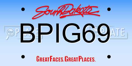 BPIG69 South Dakota License Plate
