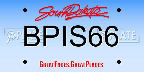 BPIS66 South Dakota License Plate