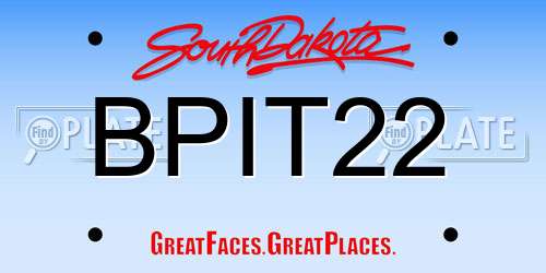 BPIT22 South Dakota License Plate