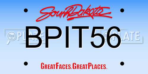BPIT56 South Dakota License Plate
