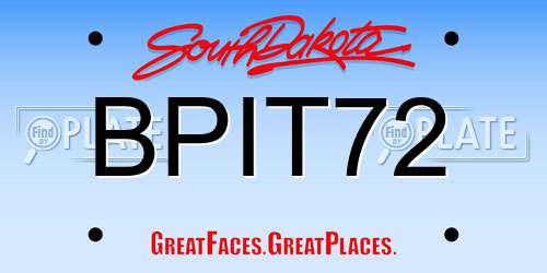 BPIT72 South Dakota License Plate