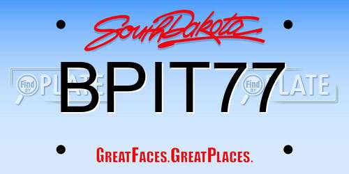 BPIT77 South Dakota License Plate