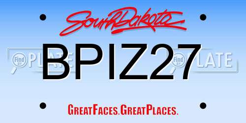 BPIZ27 South Dakota License Plate