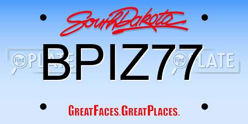 BPIZ77 South Dakota License Plate