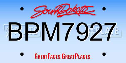 BPM7927 South Dakota License Plate