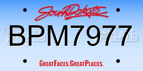 BPM7977 South Dakota License Plate