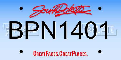 BPN1401 South Dakota License Plate