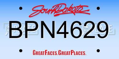 BPN4629 South Dakota License Plate