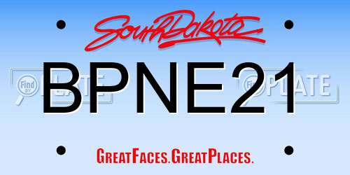 BPNE21 South Dakota License Plate