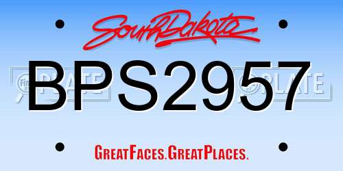 BPS2957 South Dakota License Plate