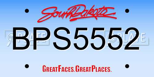BPS5552 South Dakota License Plate