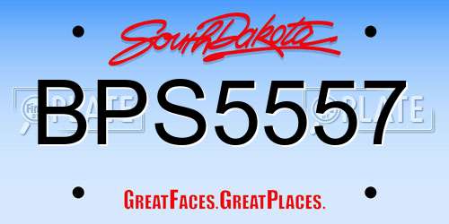 BPS5557 South Dakota License Plate