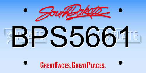 BPS5661 South Dakota License Plate
