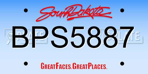 BPS5887 South Dakota License Plate