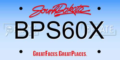 BPS60X South Dakota License Plate