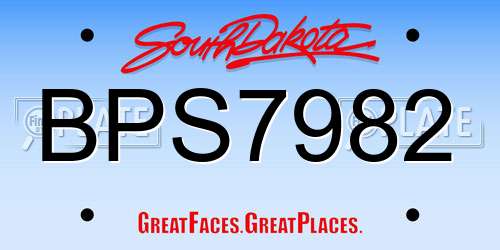 BPS7982 South Dakota License Plate