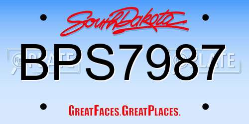 BPS7987 South Dakota License Plate