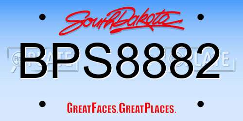 BPS8882 South Dakota License Plate