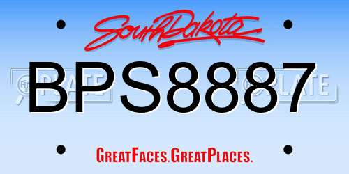 BPS8887 South Dakota License Plate