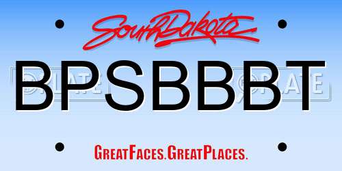 BPSBBBT South Dakota License Plate