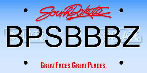 BPSBBBZ South Dakota License Plate