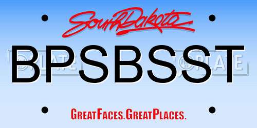 BPSBSST South Dakota License Plate