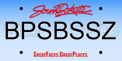 BPSBSSZ South Dakota License Plate
